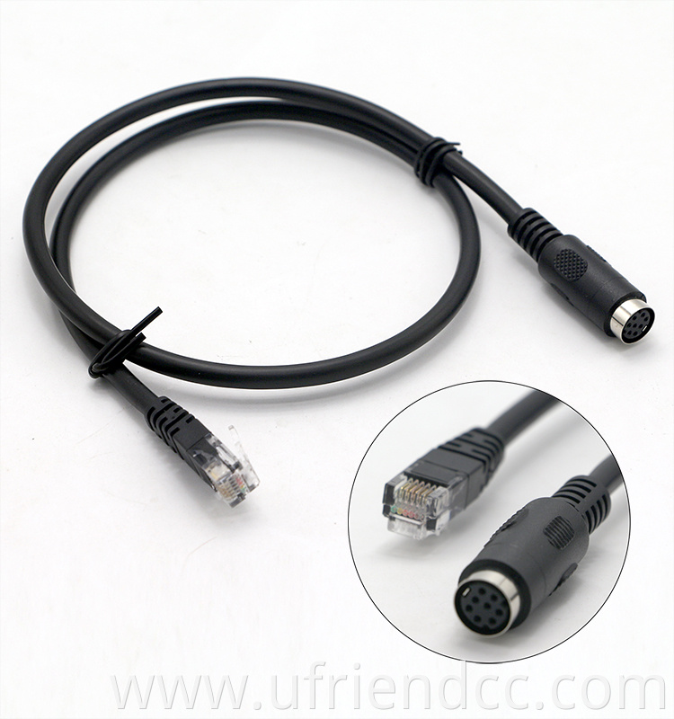 Custom Male To Female Rj45 To 8 Pin Mini Din Cable